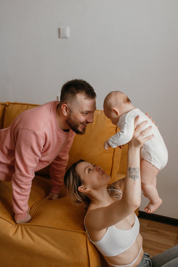 Happy parents with baby